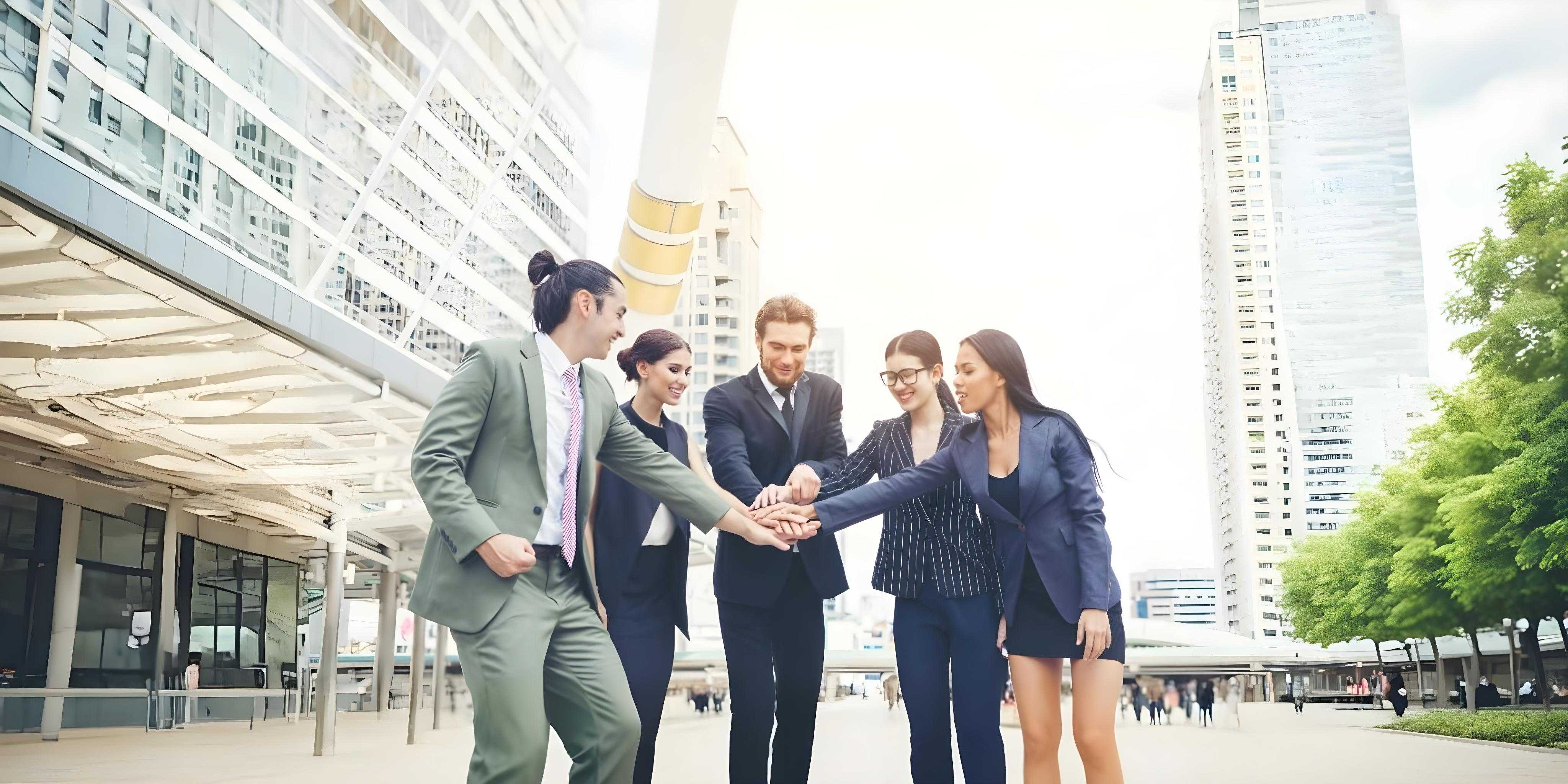 young-business-people-holding-hands