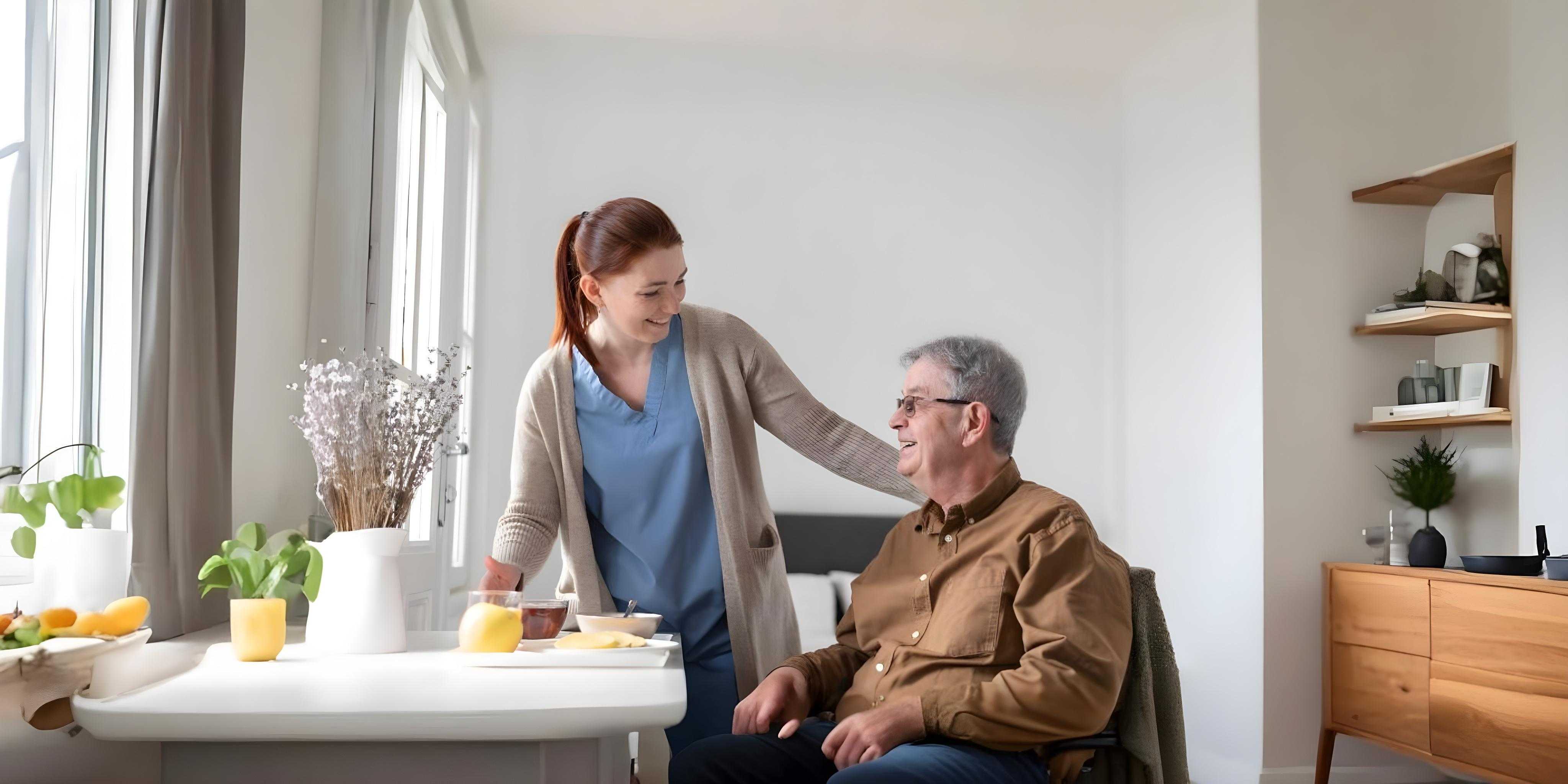 nurse-talking with-senior-male-person